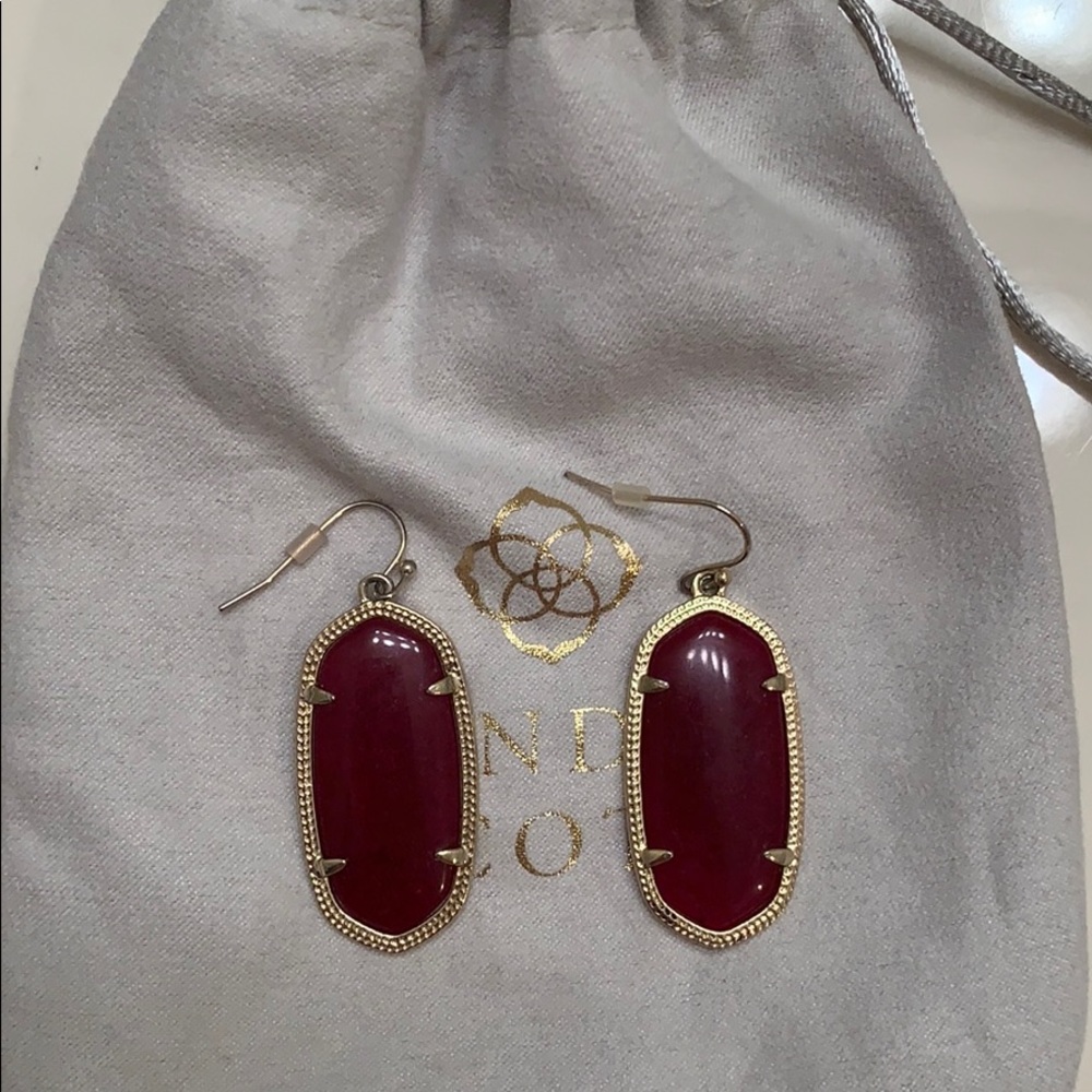 Kendra Scott Maroon and Gold Earrings